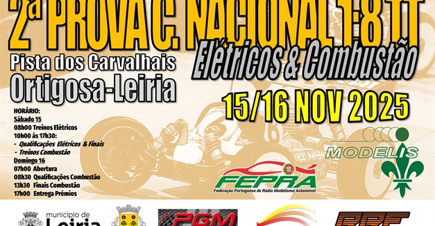 2ª Prova do Campeonato Nacional 1/8 TT 2025 (Elétricos & Combustão)